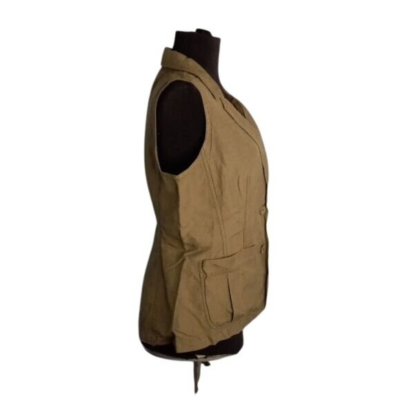 J. Jill S SP Womens Petite Silk Linen Blazer Vest Green - Picture 2 of 9